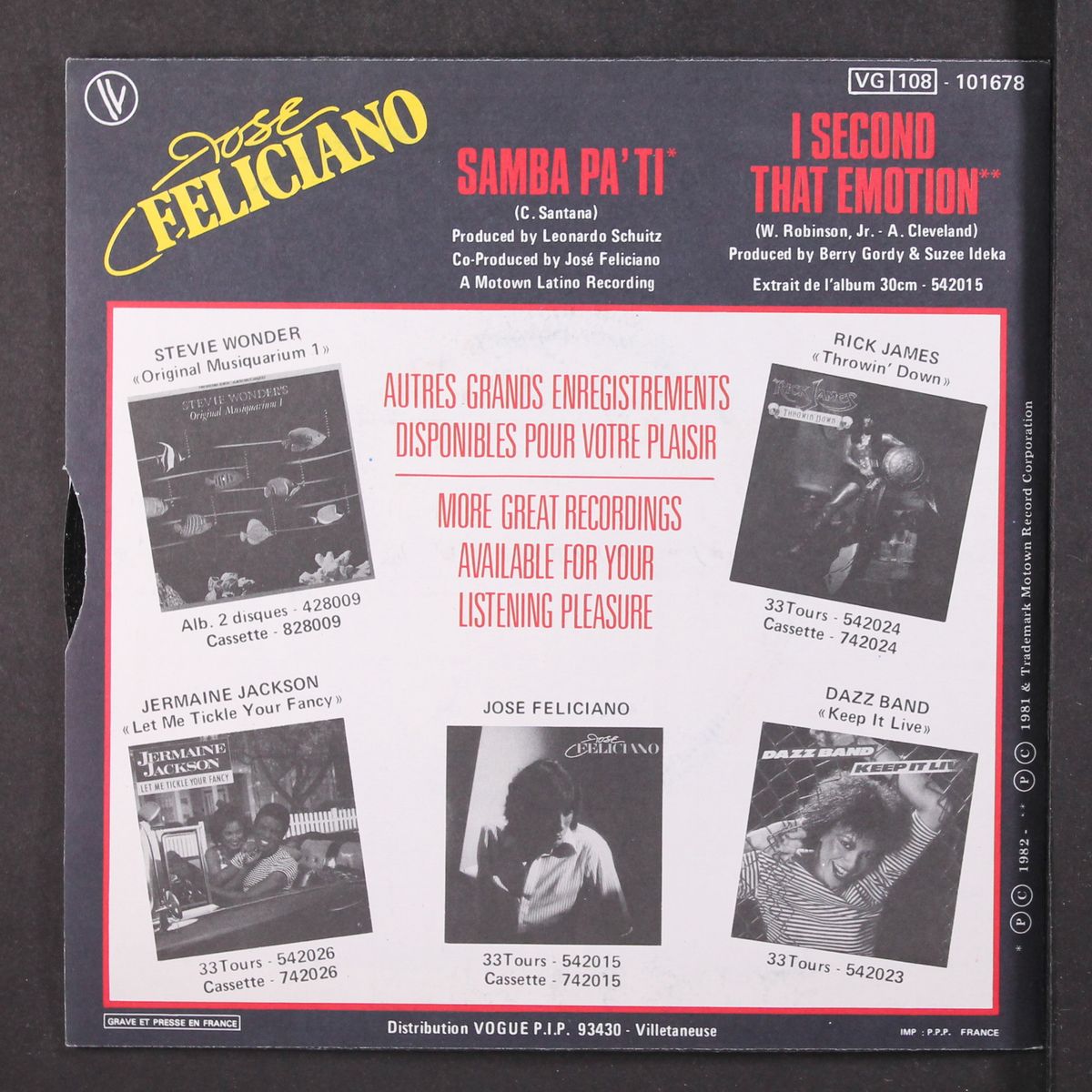 samba pa' ti / i second that emotion by JOSE FELICIANO