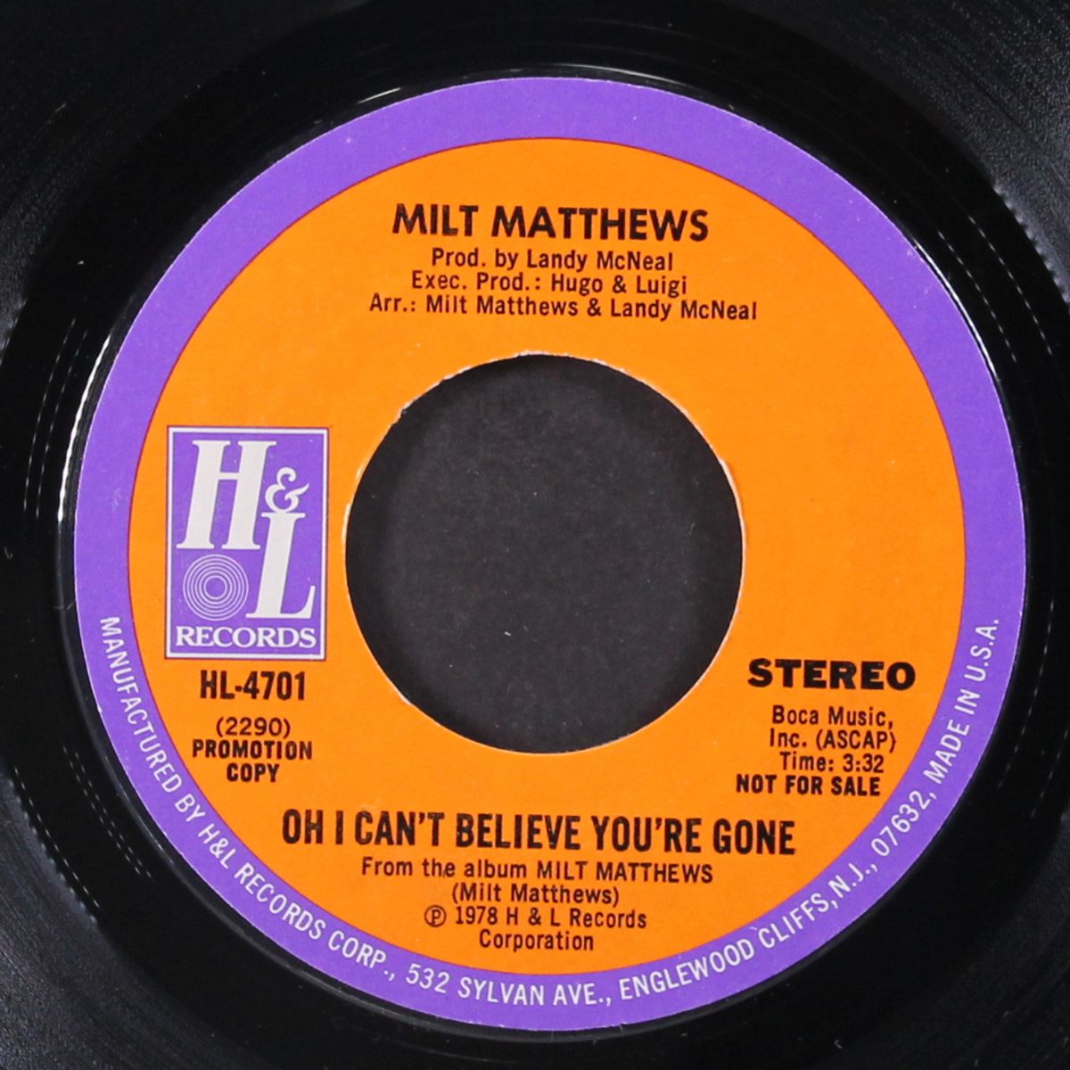 oh i can't believe you're gone by MILT MATTHEWS