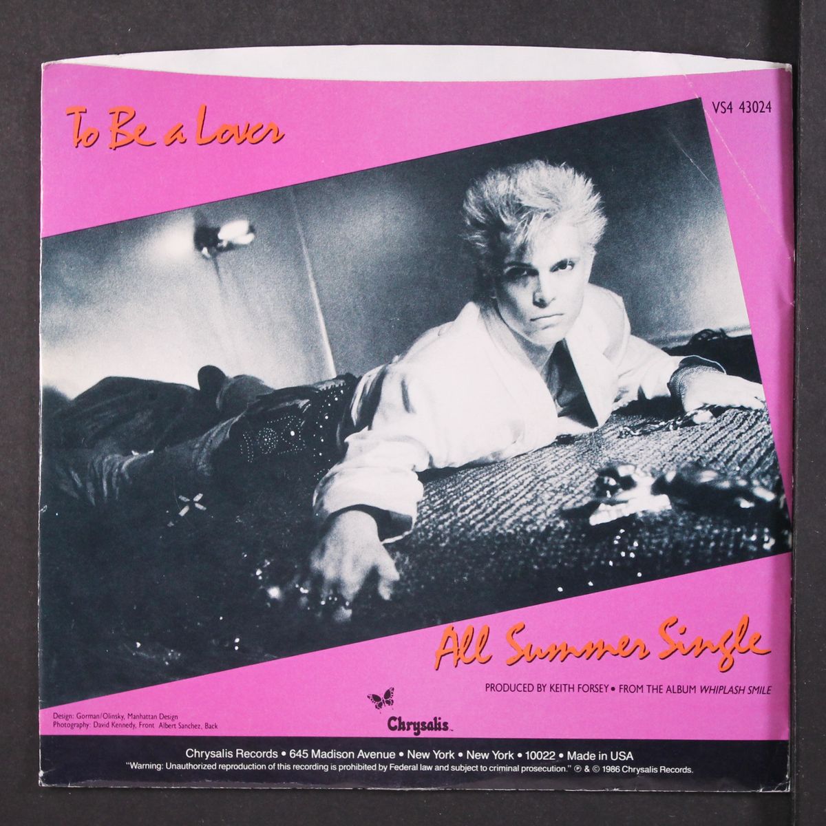 to be a lover / all summer single by BILLY IDOL