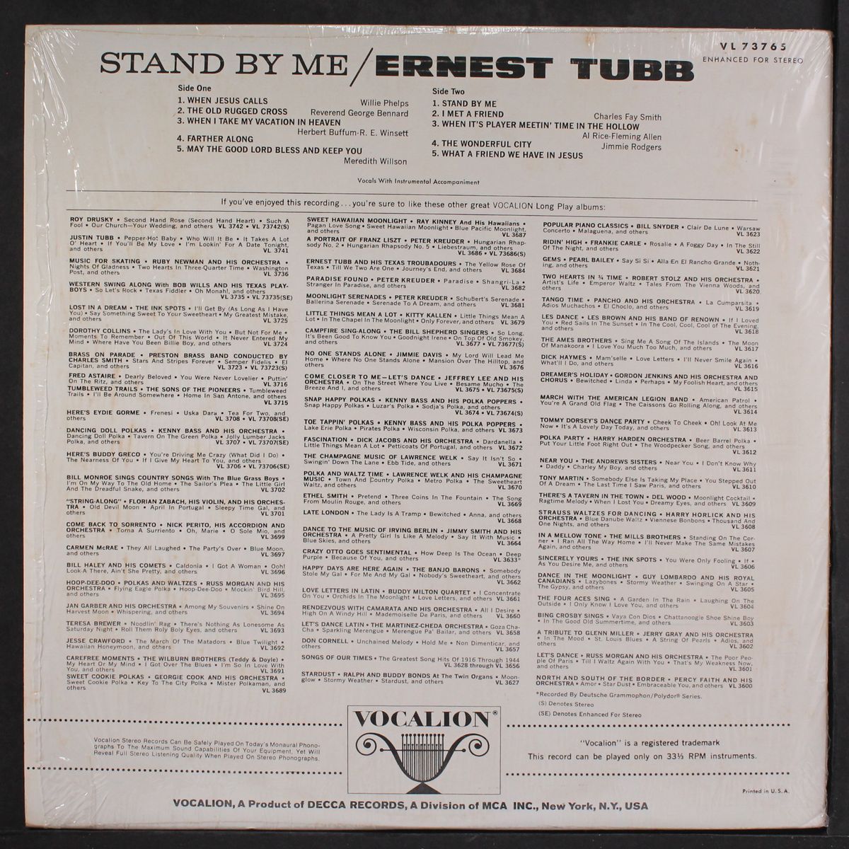stand by me by ERNEST TUBB