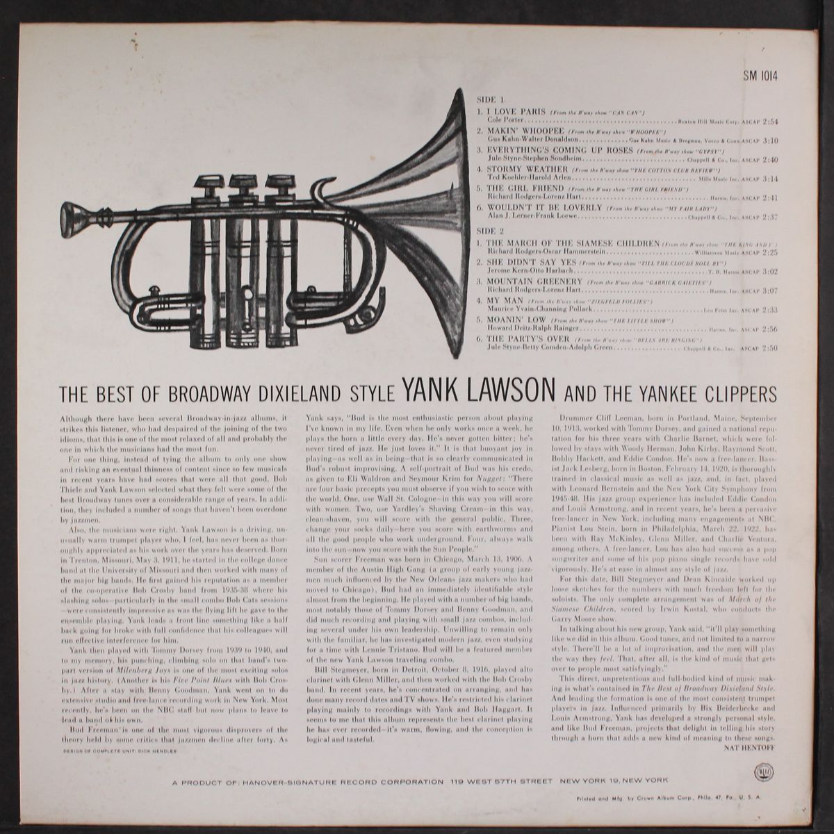 the best of broadway dixieland style by YANK LAWSON