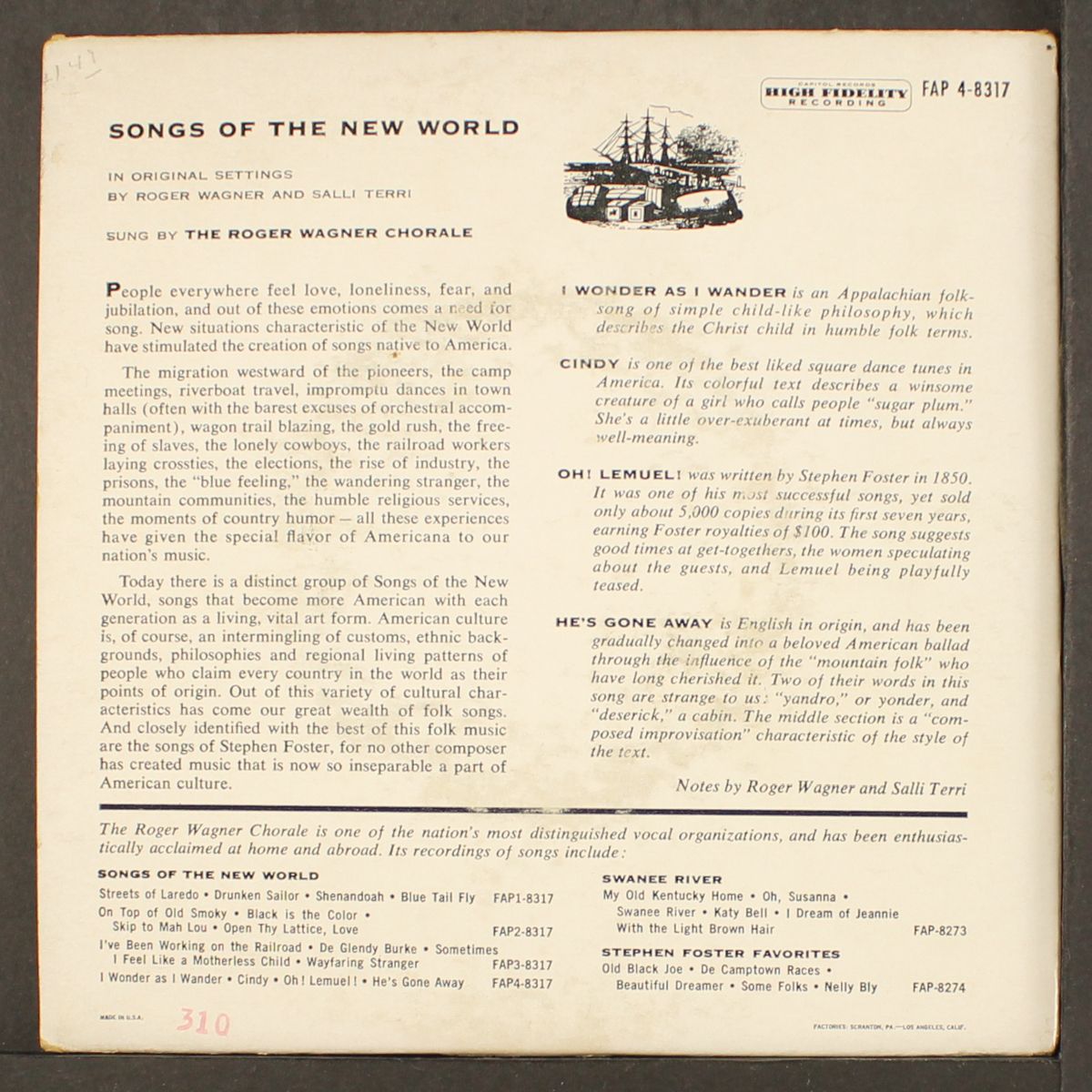 songs of the new world pt. 4 by ROGER WAGNER CHORALE