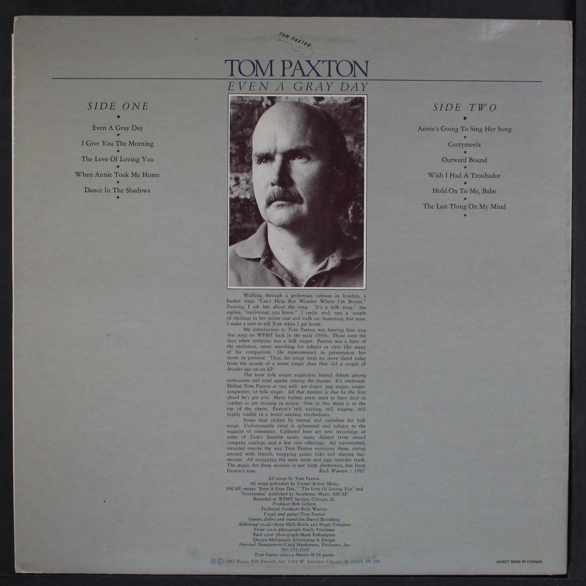 even a gray day by TOM PAXTON