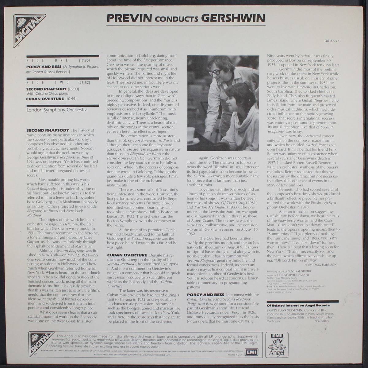 gershwin: porgy and bess / 2nd rhapsody / cuban overture by ANDRE PREVIN