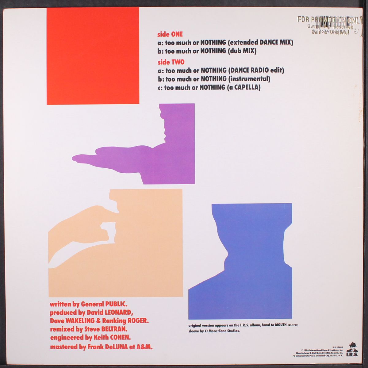 too much or nothing (extended mix) by GENERAL PUBLIC