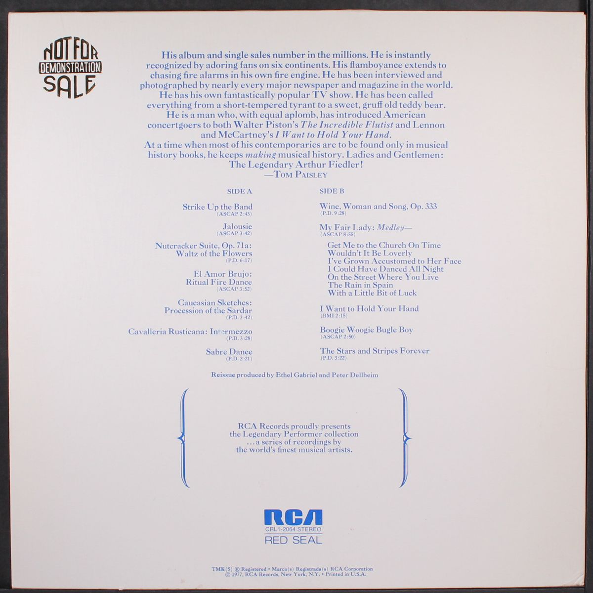 a legendary performer by ARTHUR FIEDLER