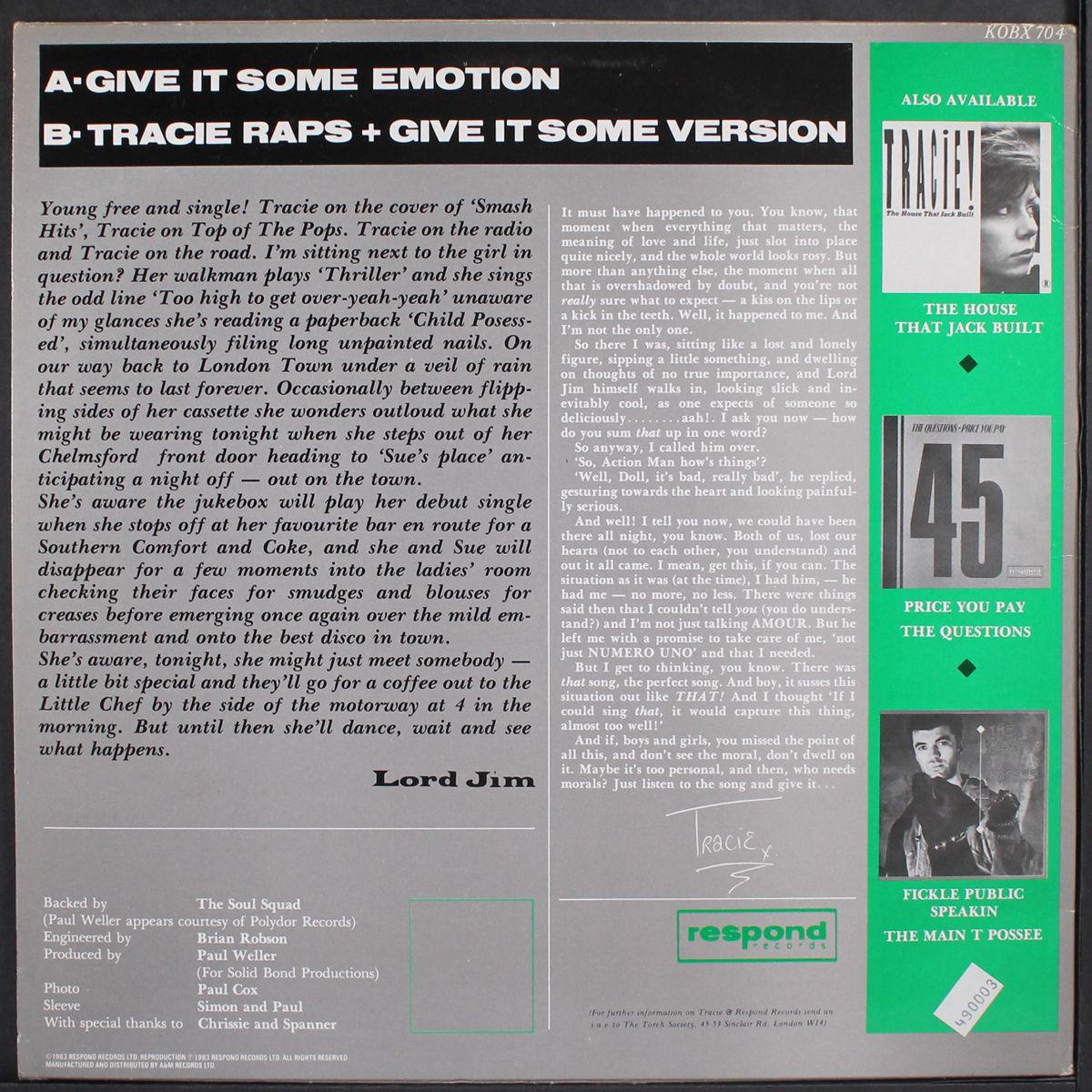 give it some emotion by TRACIE