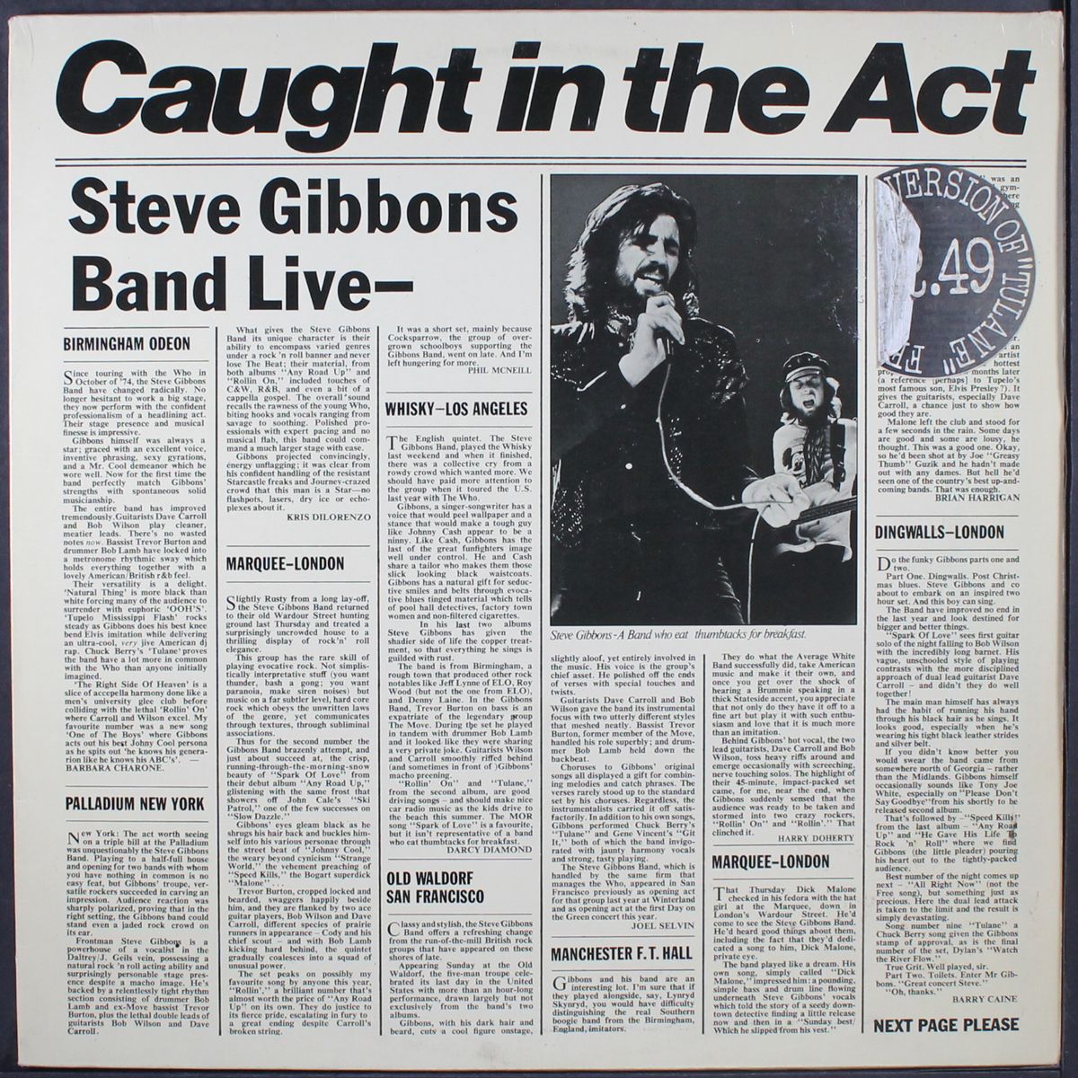 caught in the act by STEVE GIBBONS BAND