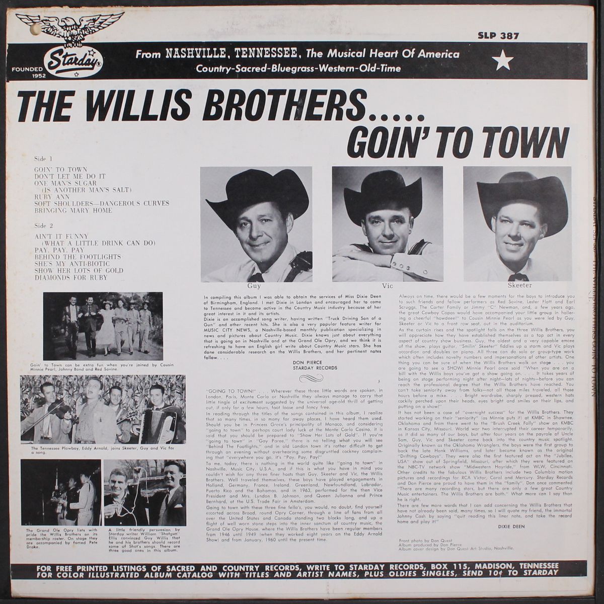 goin' to town by WILLIS BROTHERS