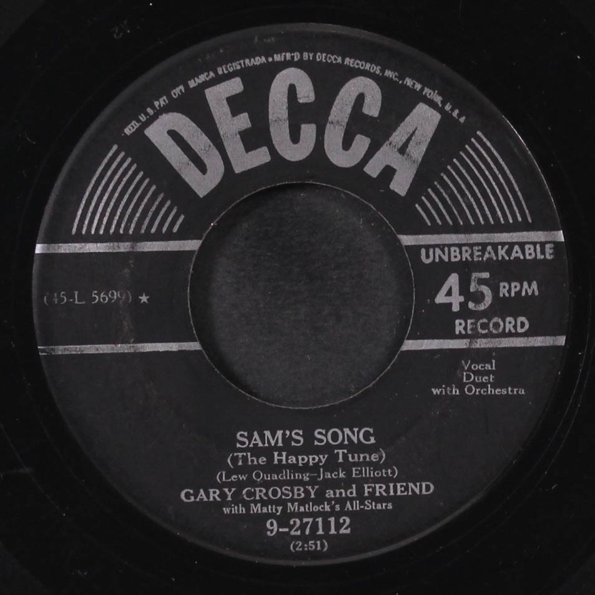 play a simple melody / sam's song by GARY CROSBY