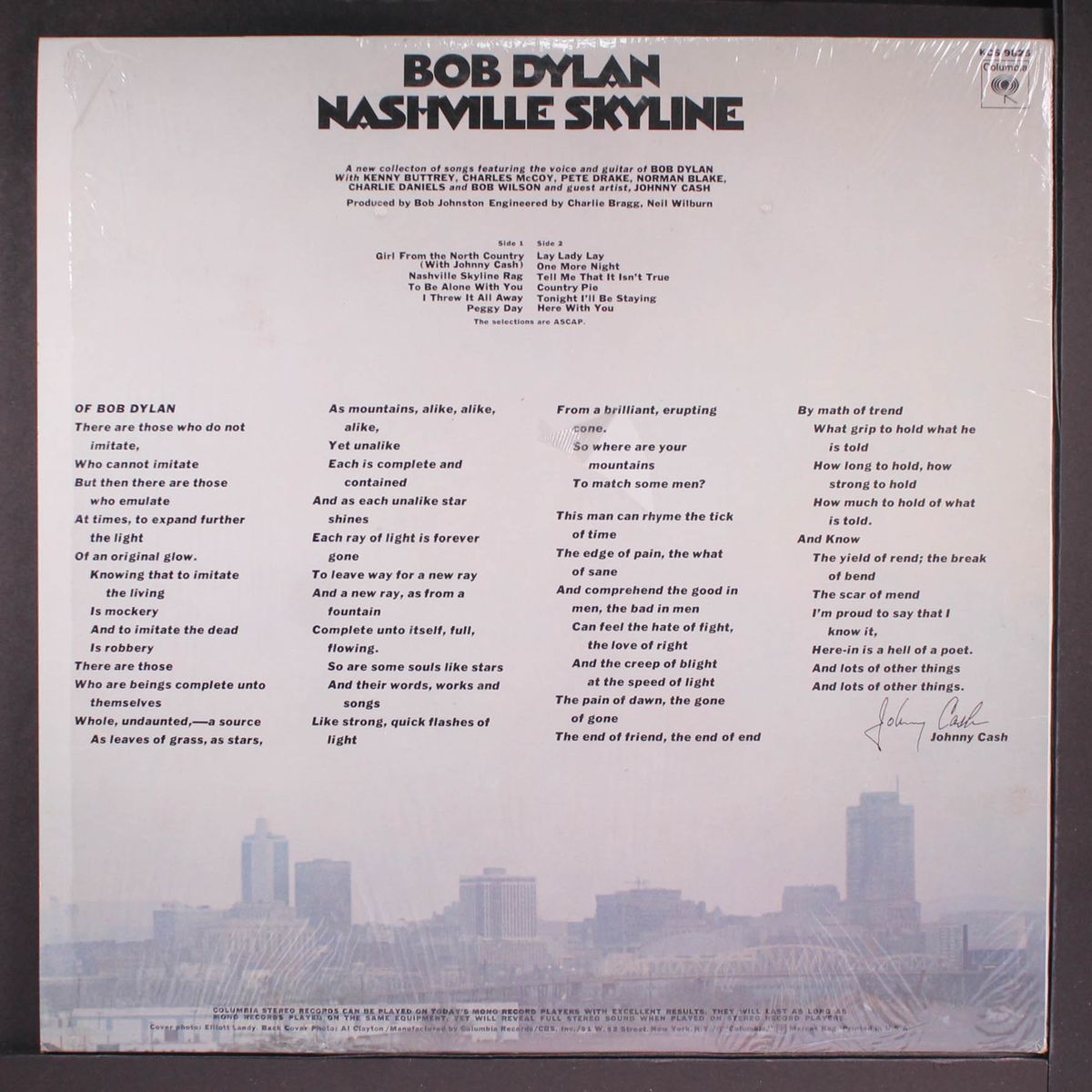 nashville skyline by BOB DYLAN