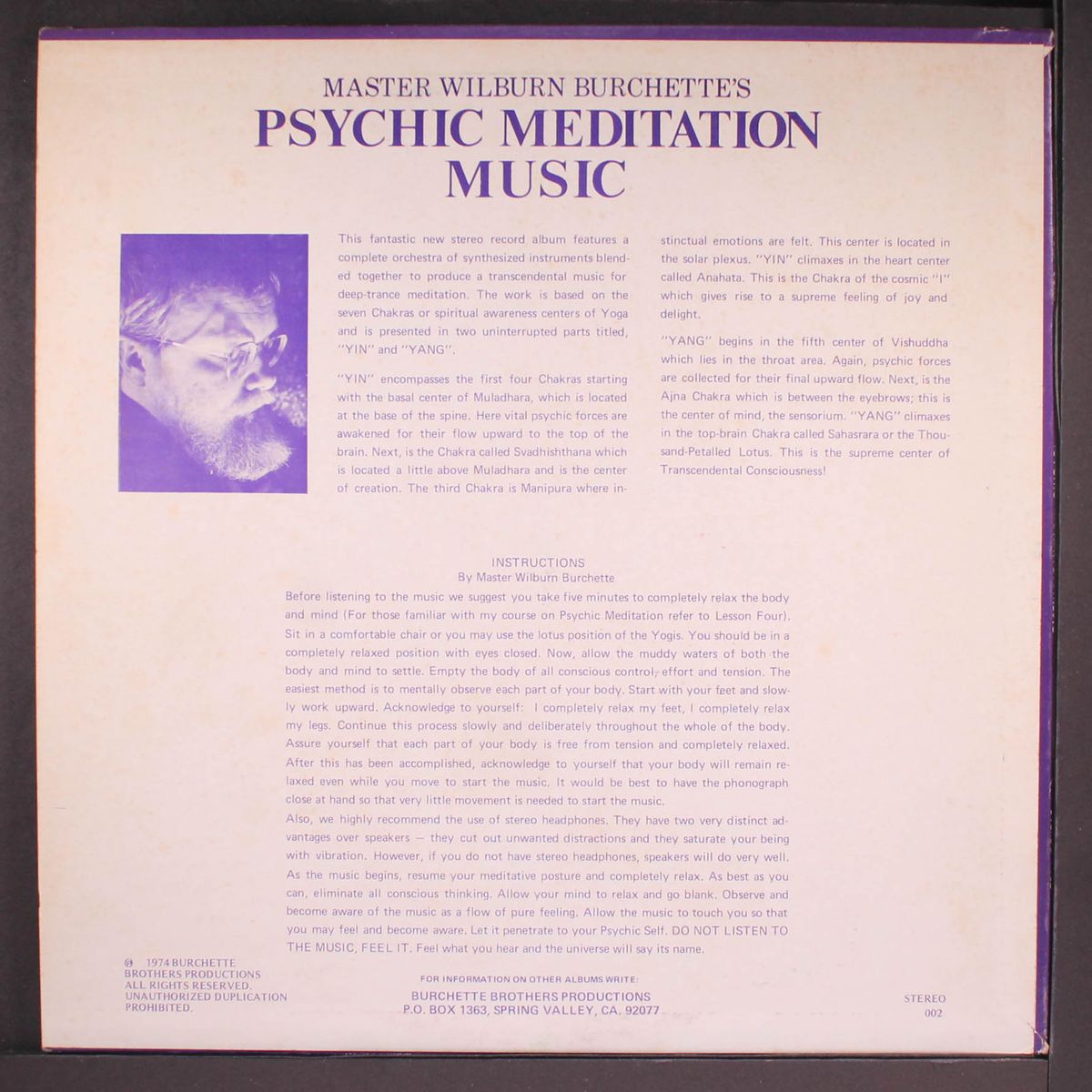psychic meditation music by WILBURN BURCHETTE