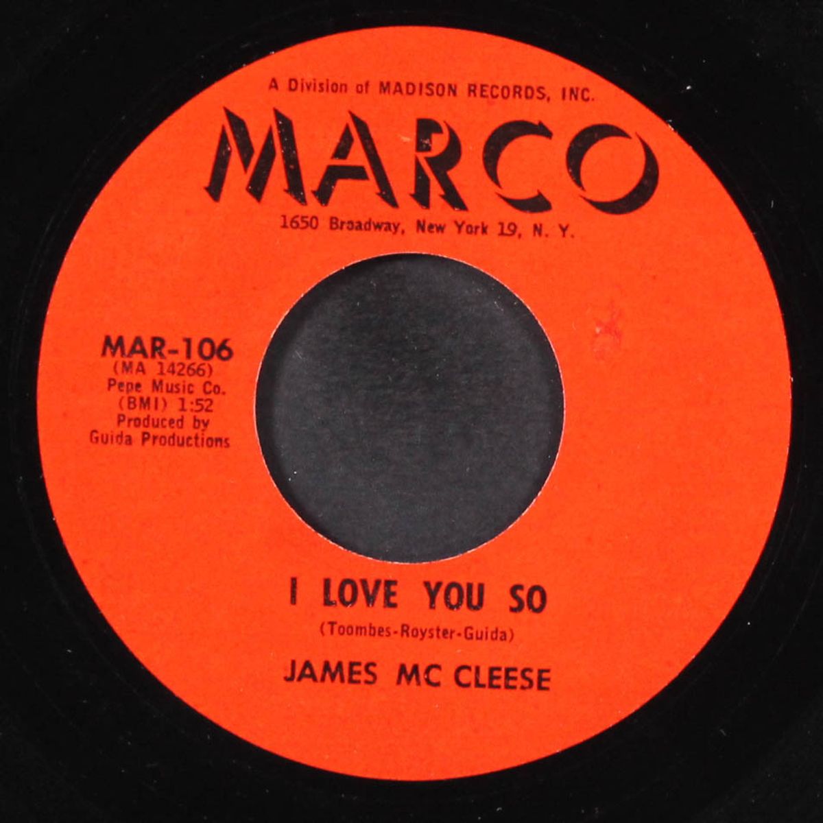 a million tears / i love you so by JAMES MCCLEESE