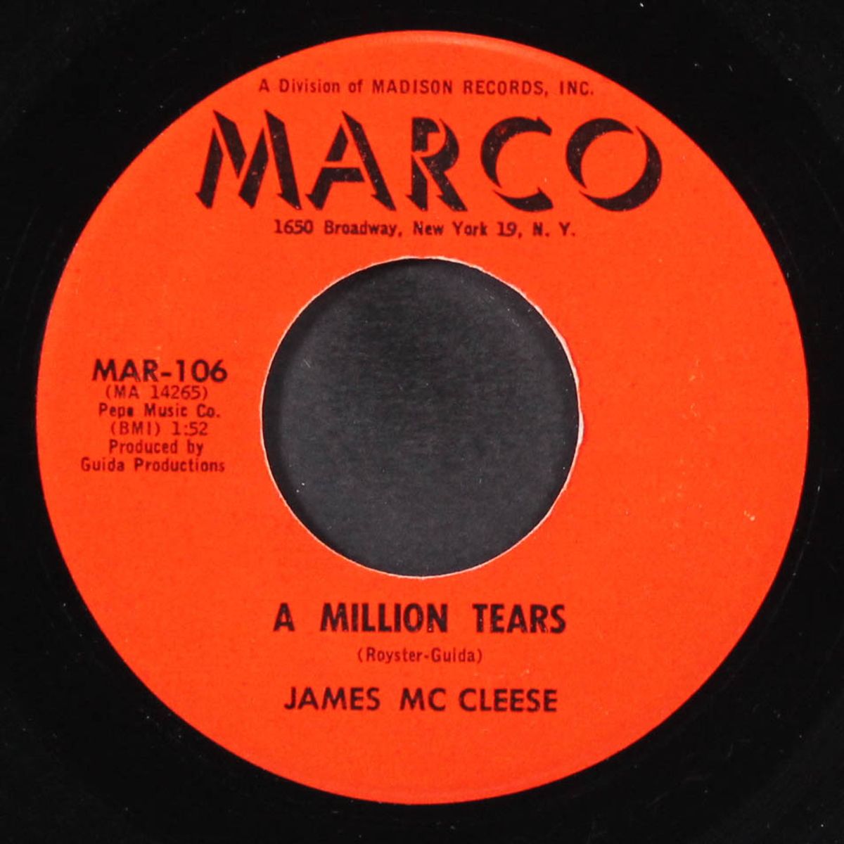 a million tears / i love you so by JAMES MCCLEESE