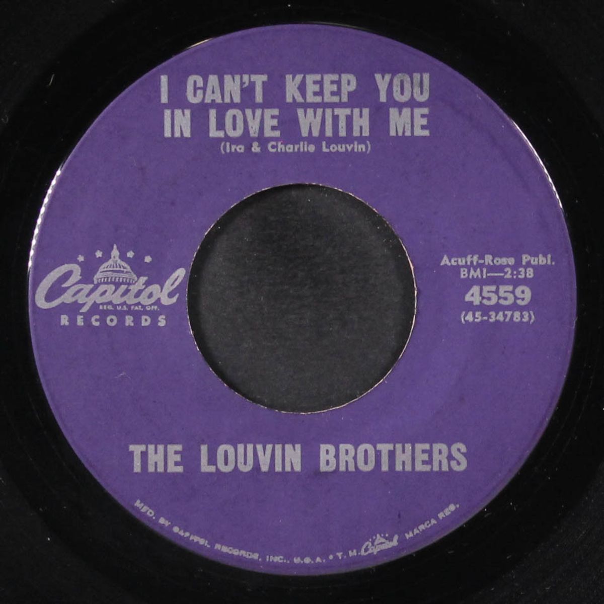 ain't gonna work tomorrow / i can't keep you in love with me by LOUVIN BROTHERS