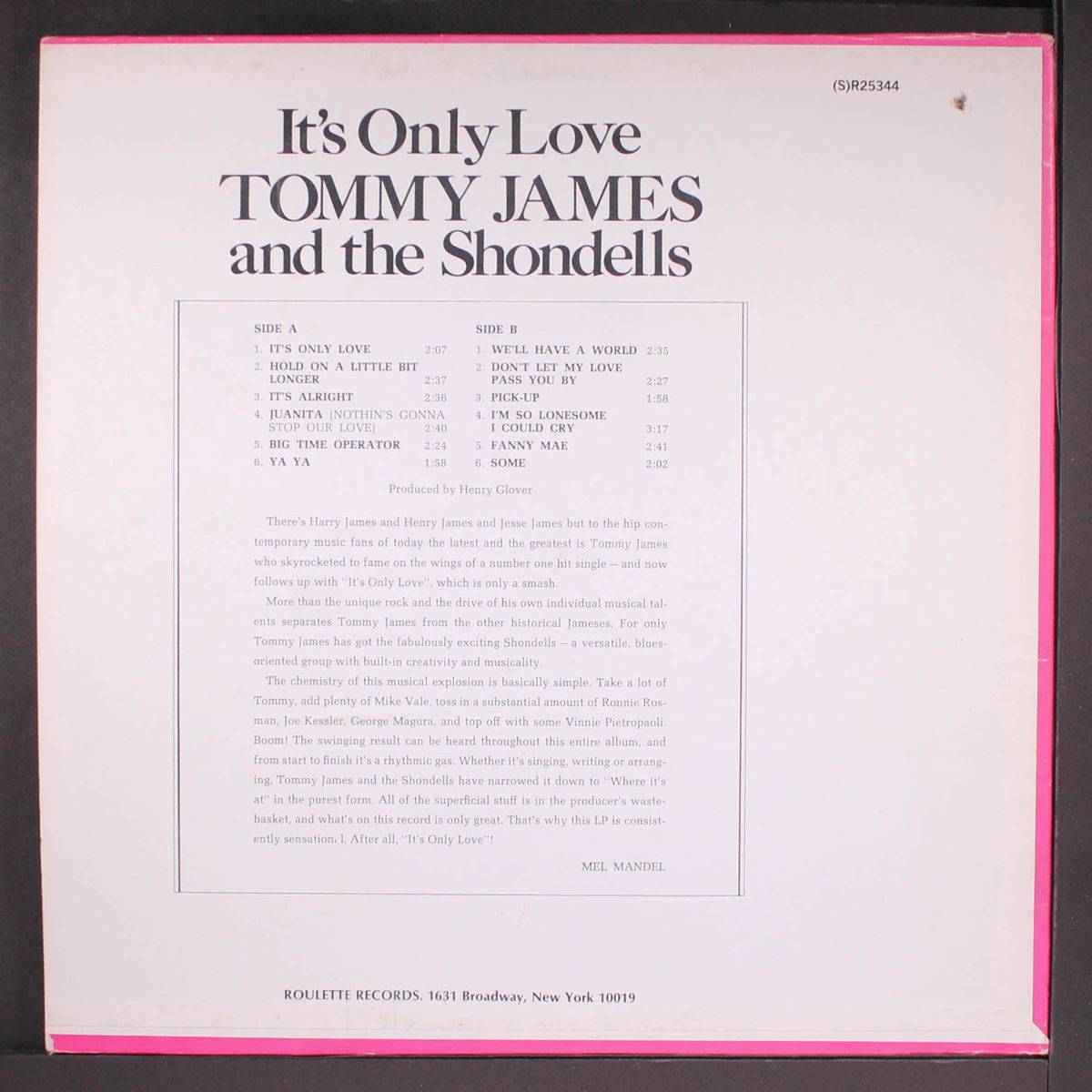 it's only love by TOMMY JAMES & SHONDELLS