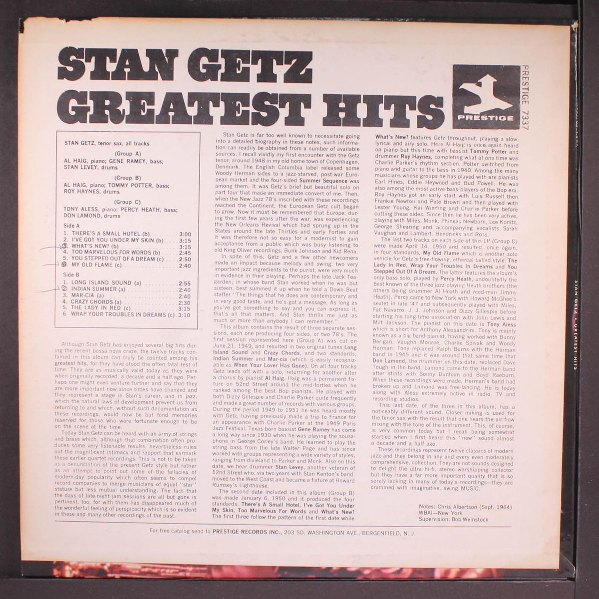 greatest hits by STAN GETZ
