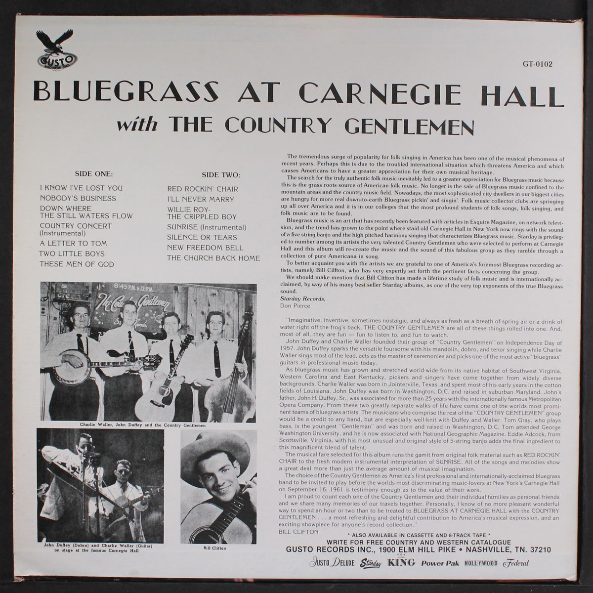 bluegrass at carnegie hall by COUNTRY GENTLEMEN
