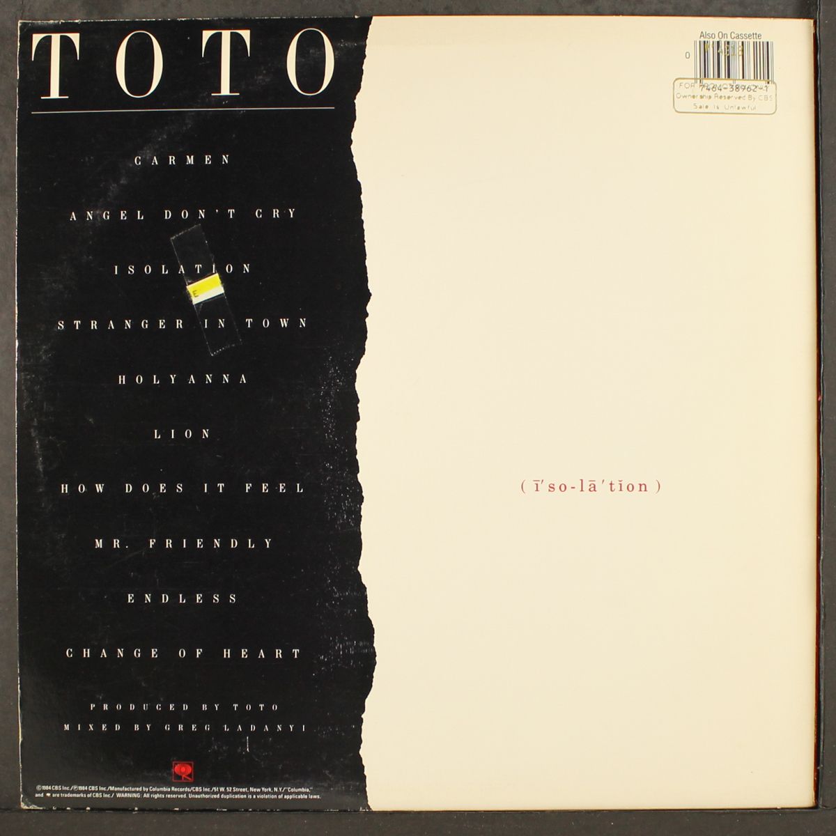 isolation by TOTO