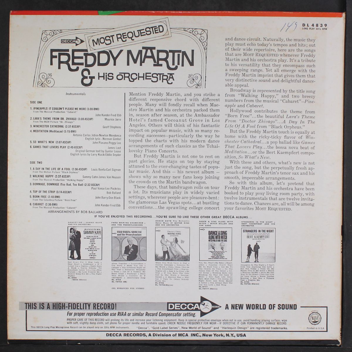 most requested by FREDDY MARTIN