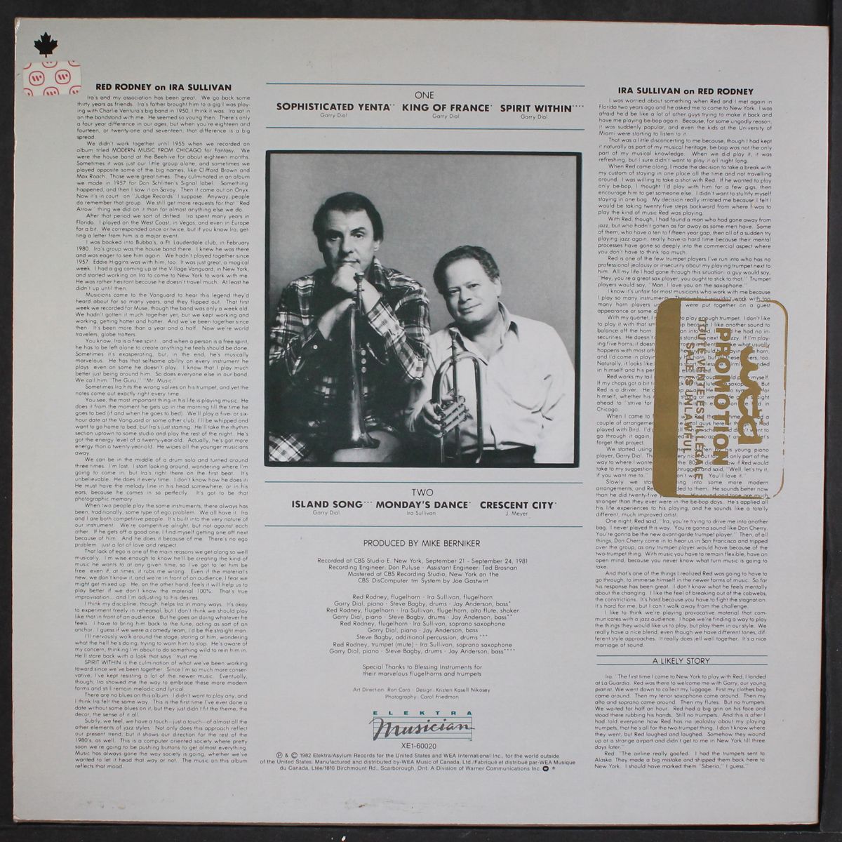 spirit within by RED RODNEY & IRA SULLIVAN