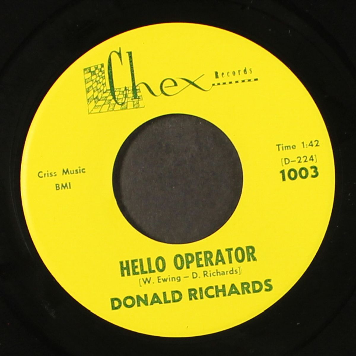 i cried for your love / hello operator by DONALD RICHARDS & GROUP