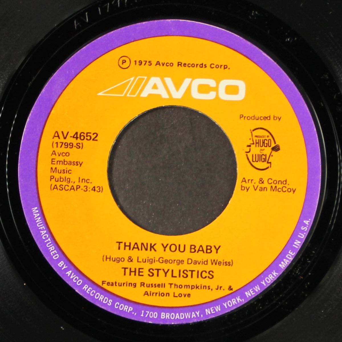 thank you baby / sing baby sing by STYLISTICS