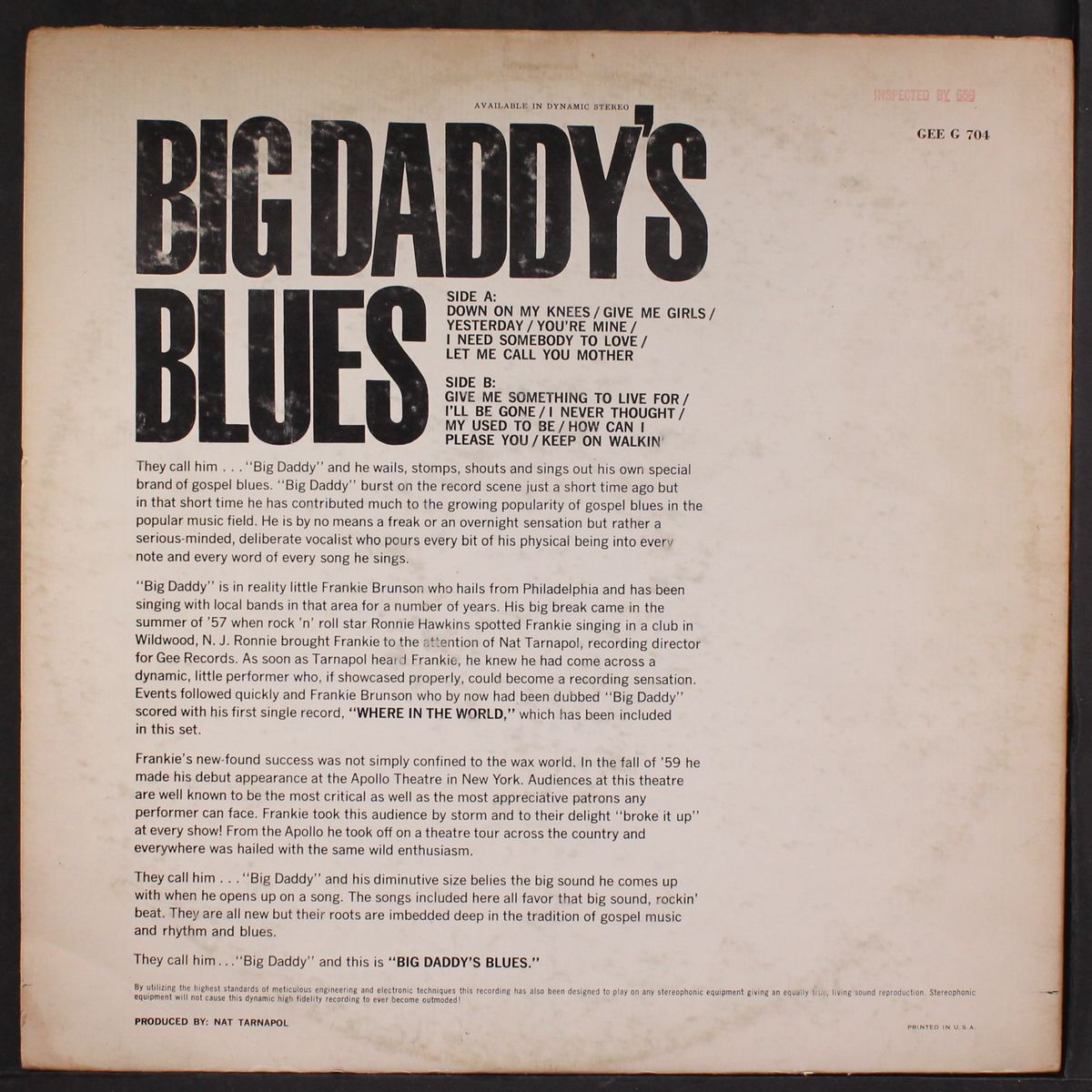 big daddy's blues by BIG DADDY
