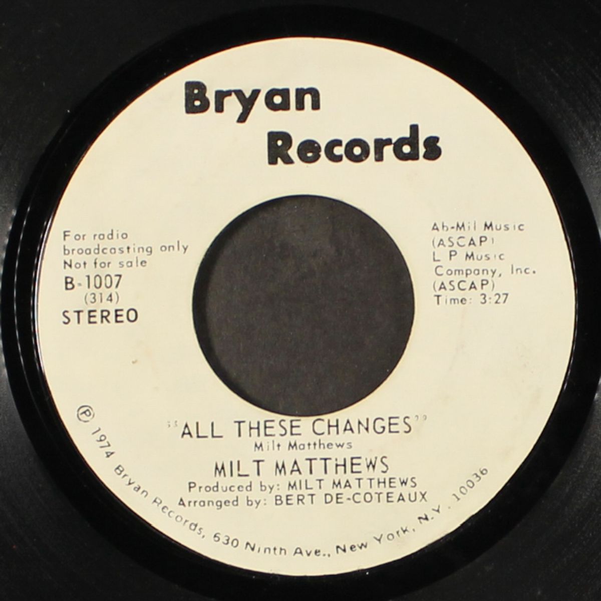 all these changes / mono by MILT MATTHEWS