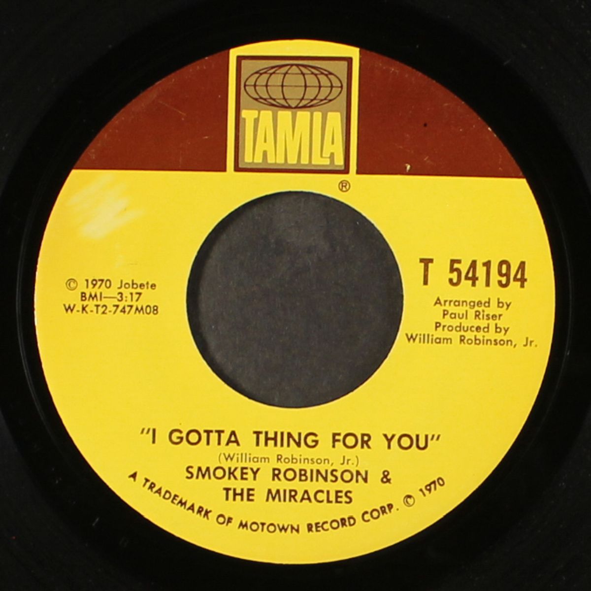 who's gonna take the blame / i gotta thing for you by SMOKEY ROBINSON & MIRACLES