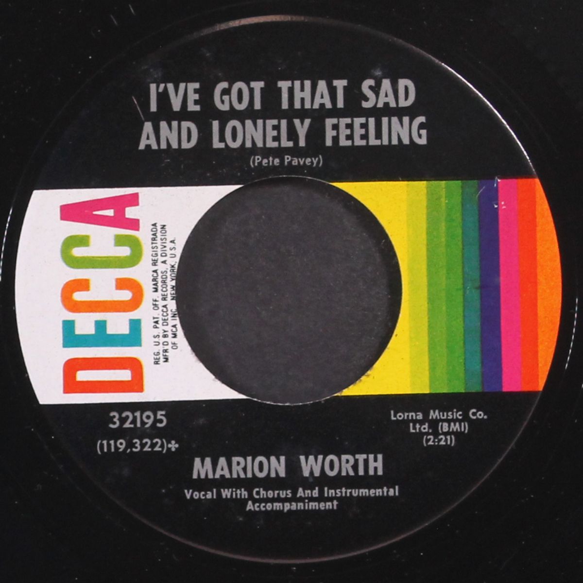 a woman needs love / i've got that sad and lonely feeling by MARION WORTH
