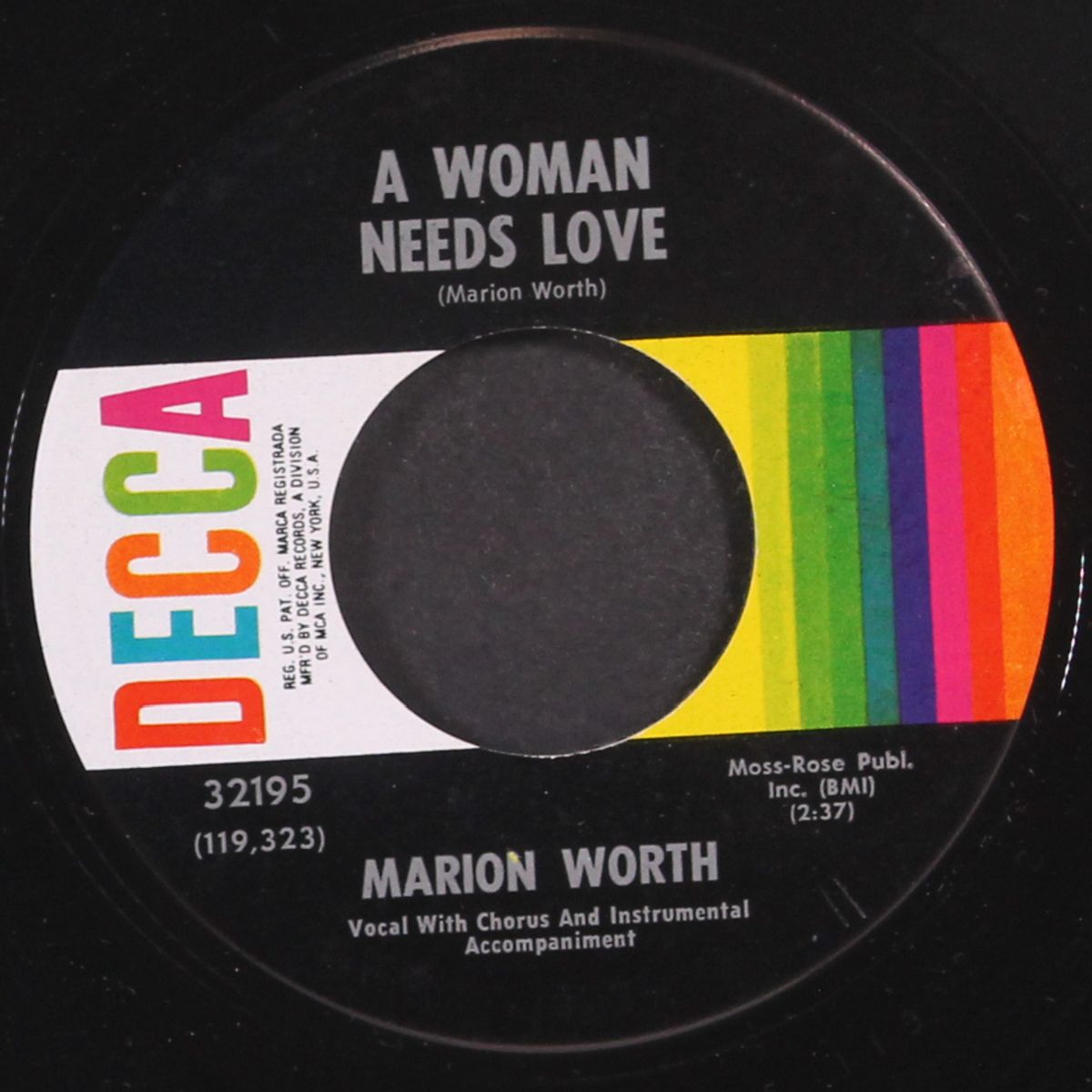 a woman needs love / i've got that sad and lonely feeling by MARION WORTH