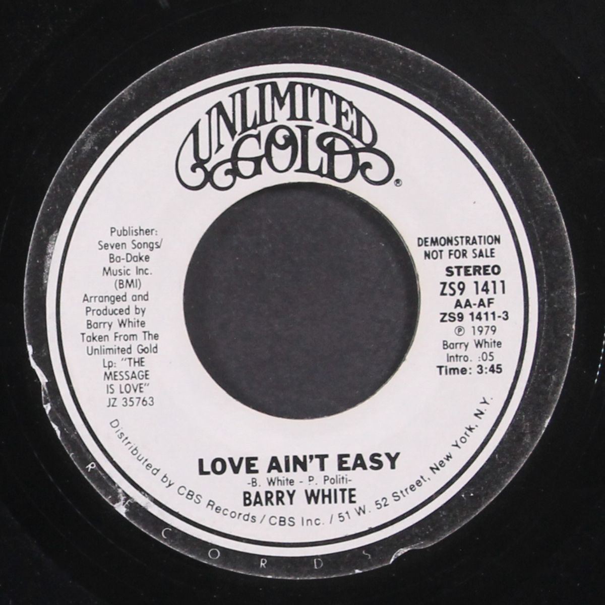 love ain't easy / same by BARRY WHITE