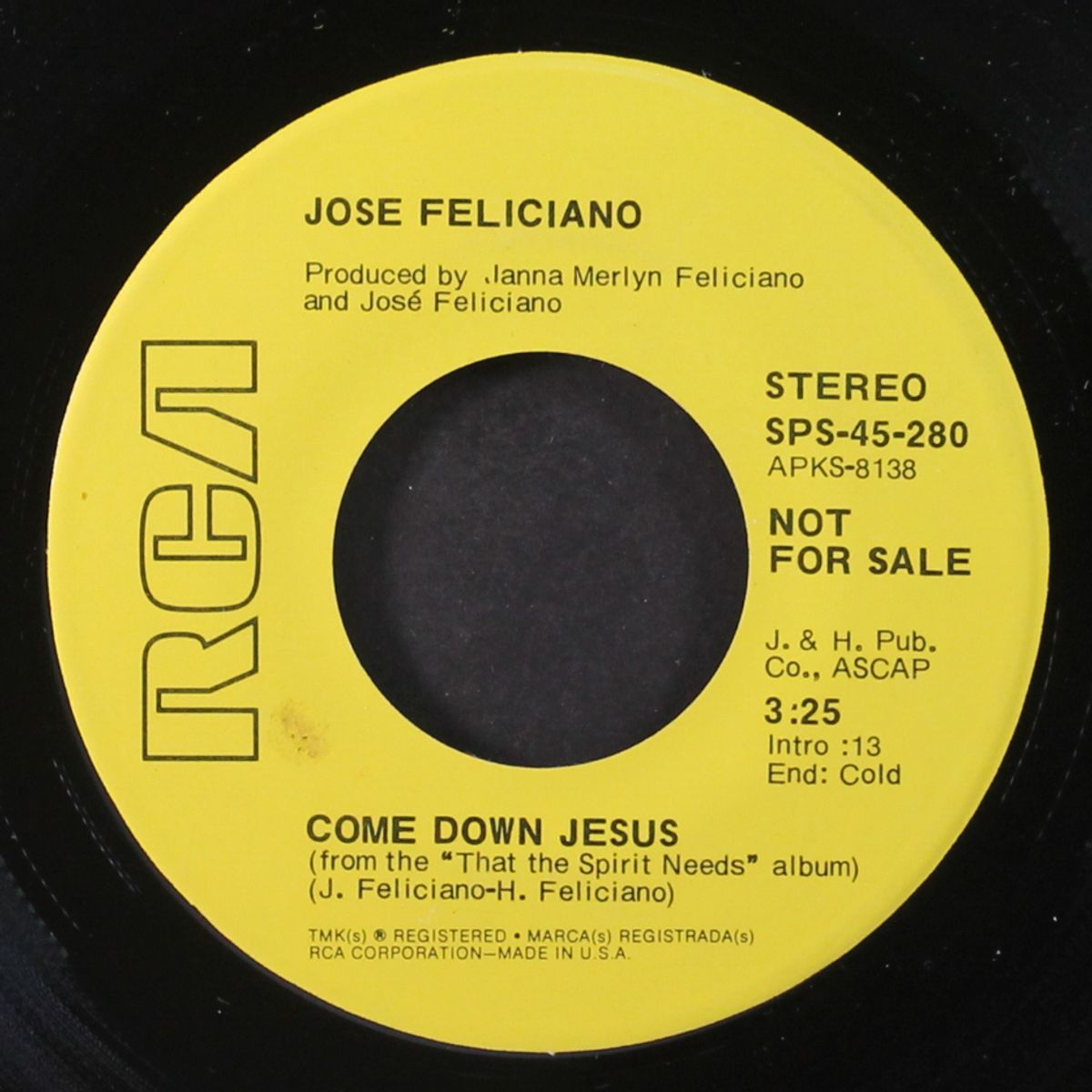 come down jesus / same by JOSE FELICIANO
