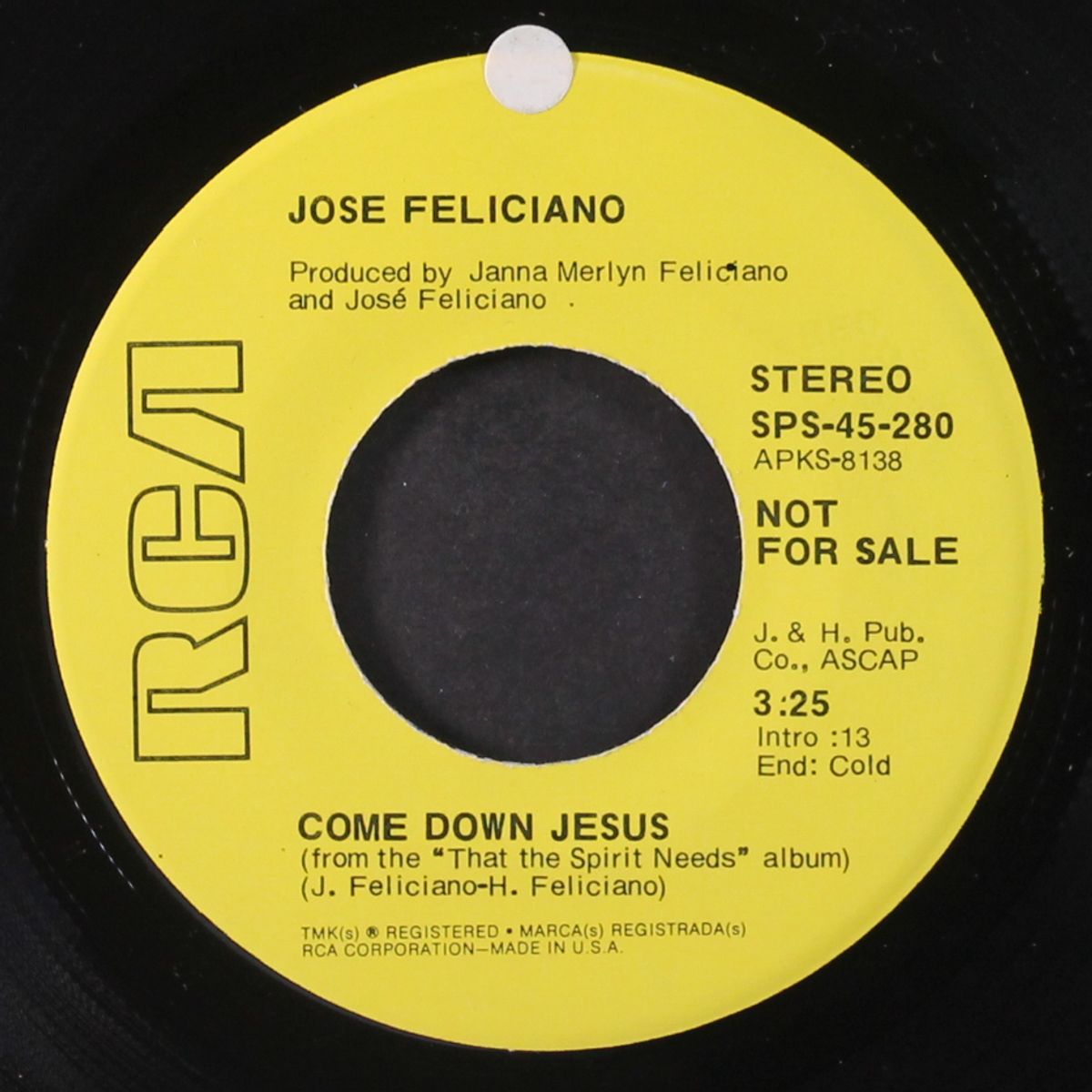 come down jesus / same by JOSE FELICIANO