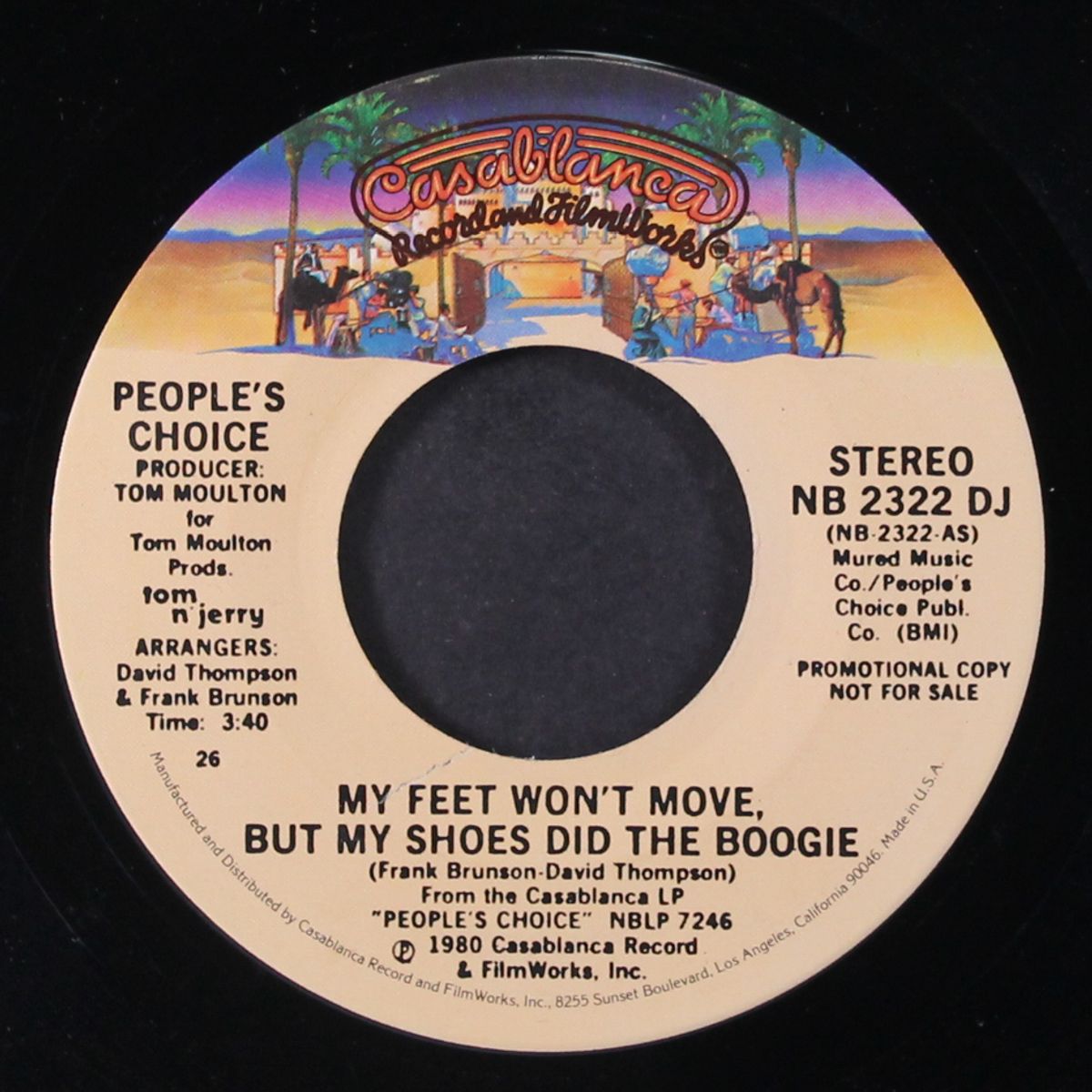 my feet won't move, but my shoes did the boogie / you ought to be danc by PEOPLE'S CHOICE