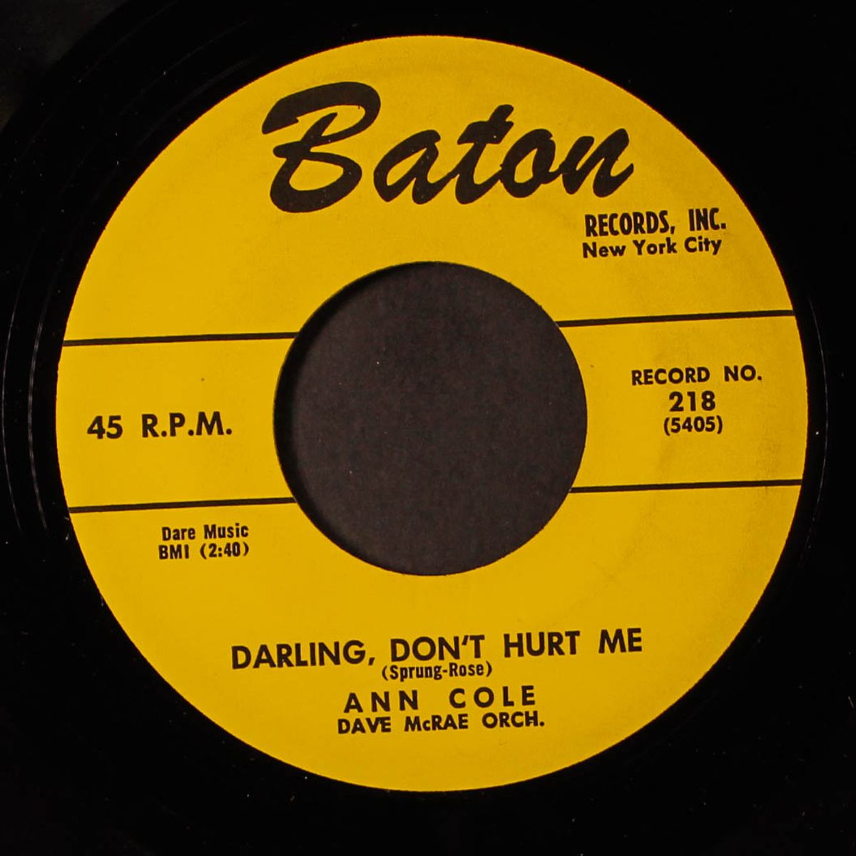 darling, don't hurt me / are you satisfied? by ANN COLE