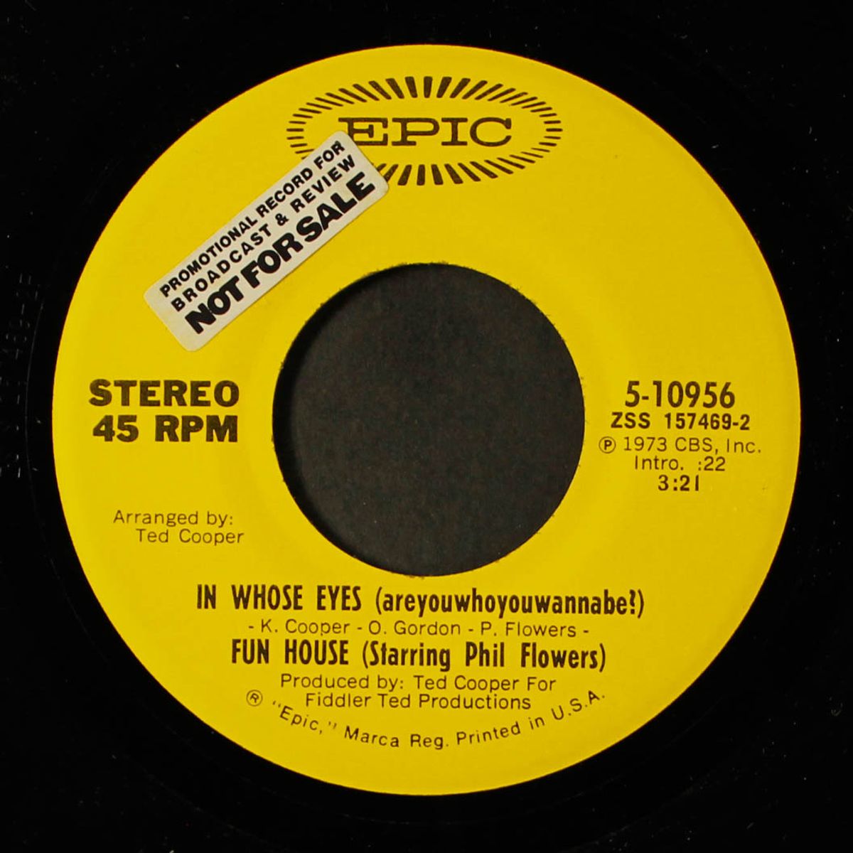 in whose eyes / dead skunk by FUN HOUSE