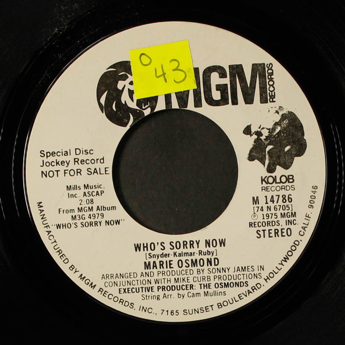 who's sorry now / mono by MARIE OSMOND