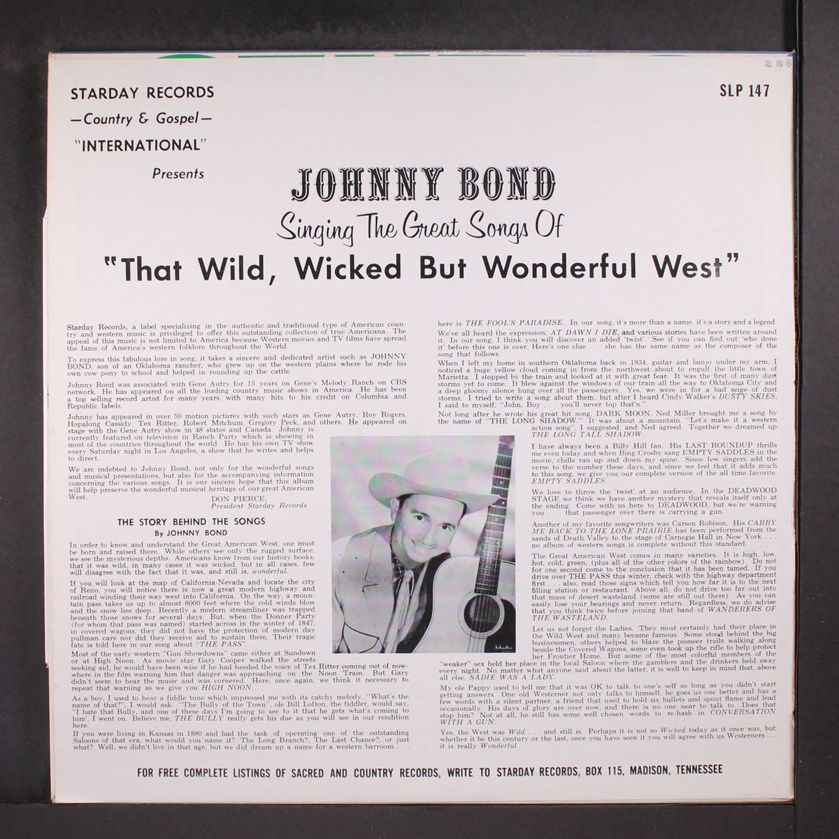 that wild, wicked but wonderful west by JOHNNY BOND