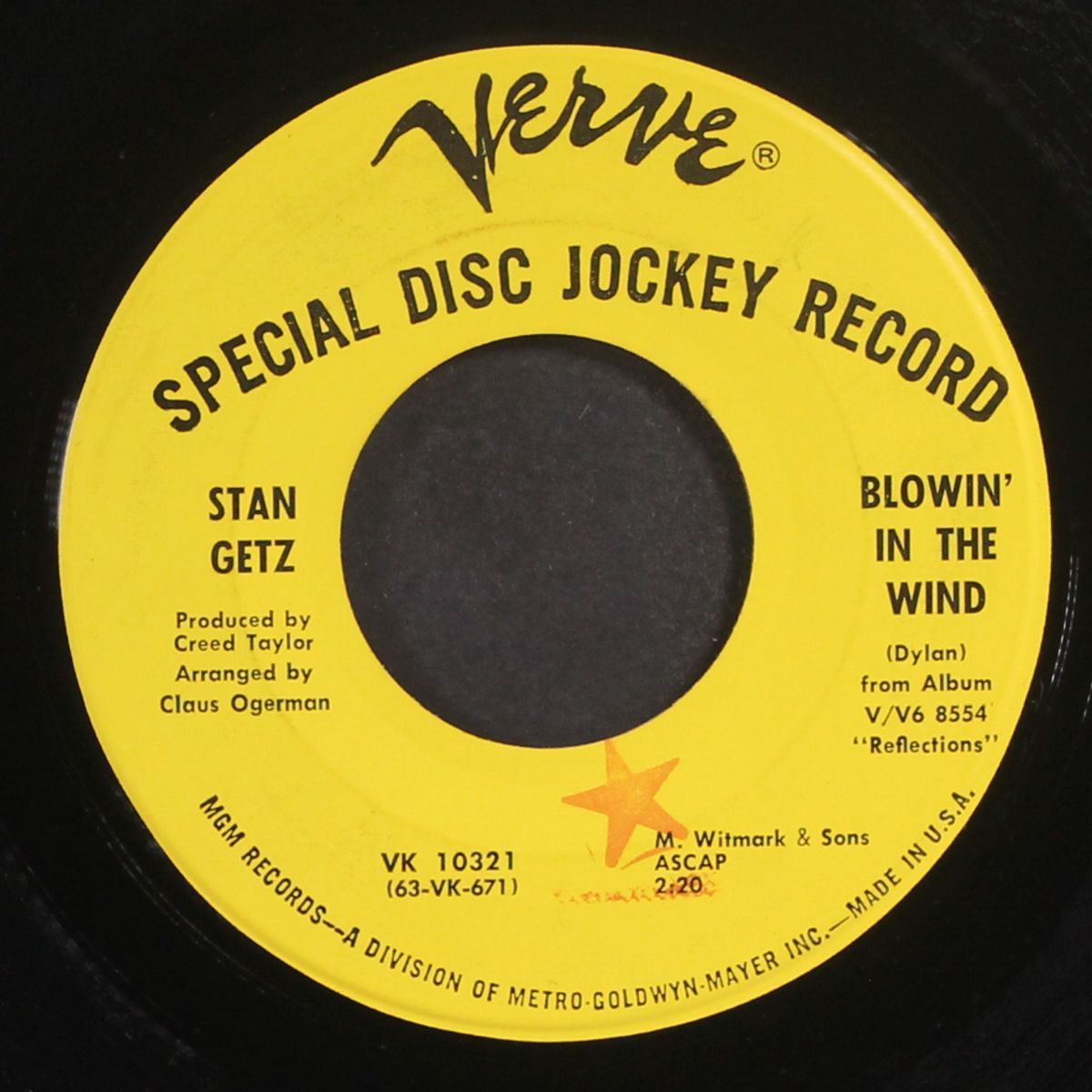 reflections / blowin' in the wind by STAN GETZ