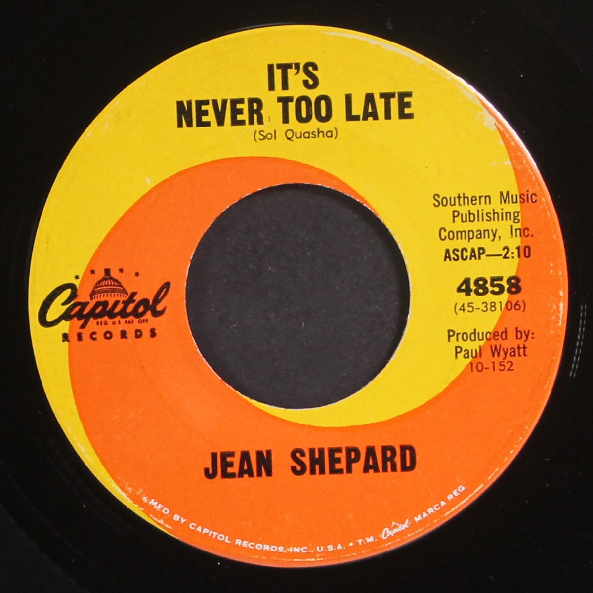 it's never too late by JEAN SHEPARD