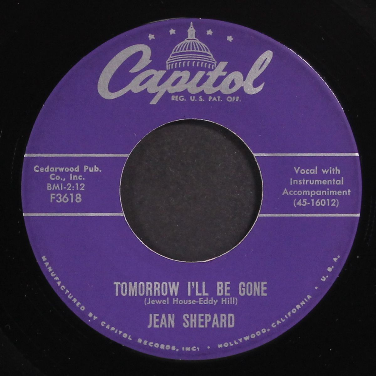 tomorrow i'll be gone by JEAN SHEPARD