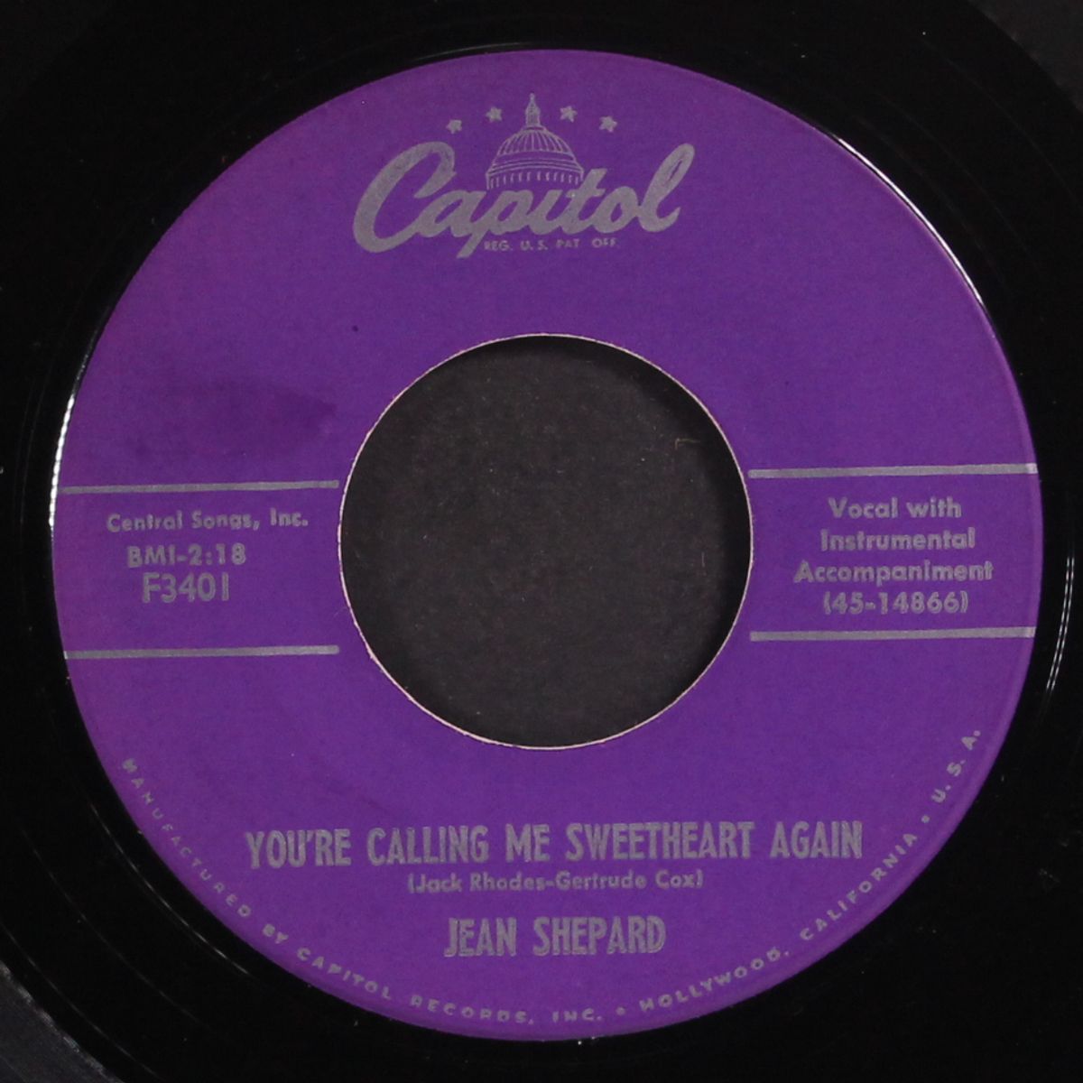 you're calling me sweetheart again / he loved me once and he'll love me again by JEAN SHEPARD