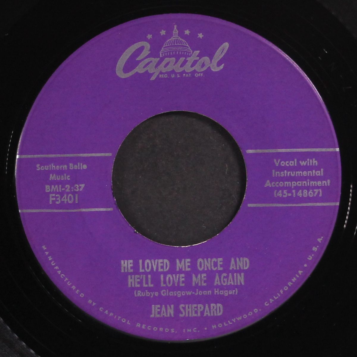 you're calling me sweetheart again / he loved me once and he'll love me again by JEAN SHEPARD