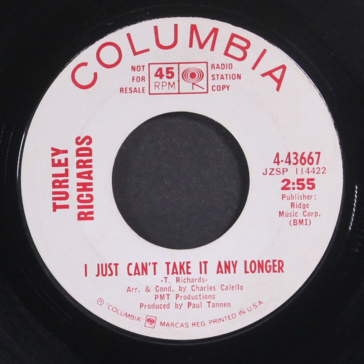 i just can't take it longer / crazy arms by TURLEY RICHARDS