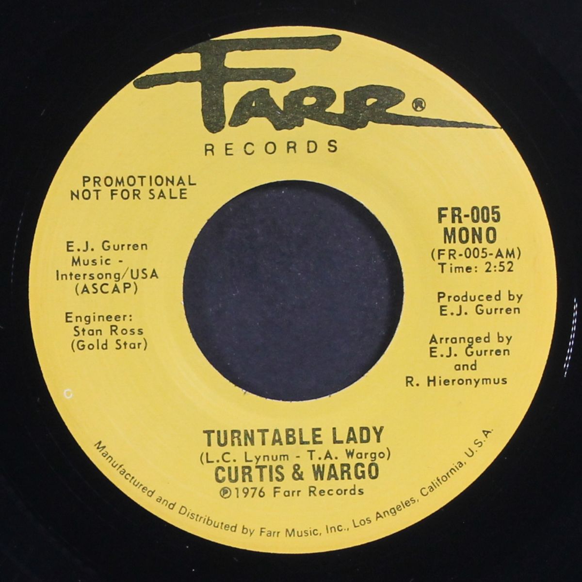 turntable lady / how much she really loves you by CURTIS & WARGO