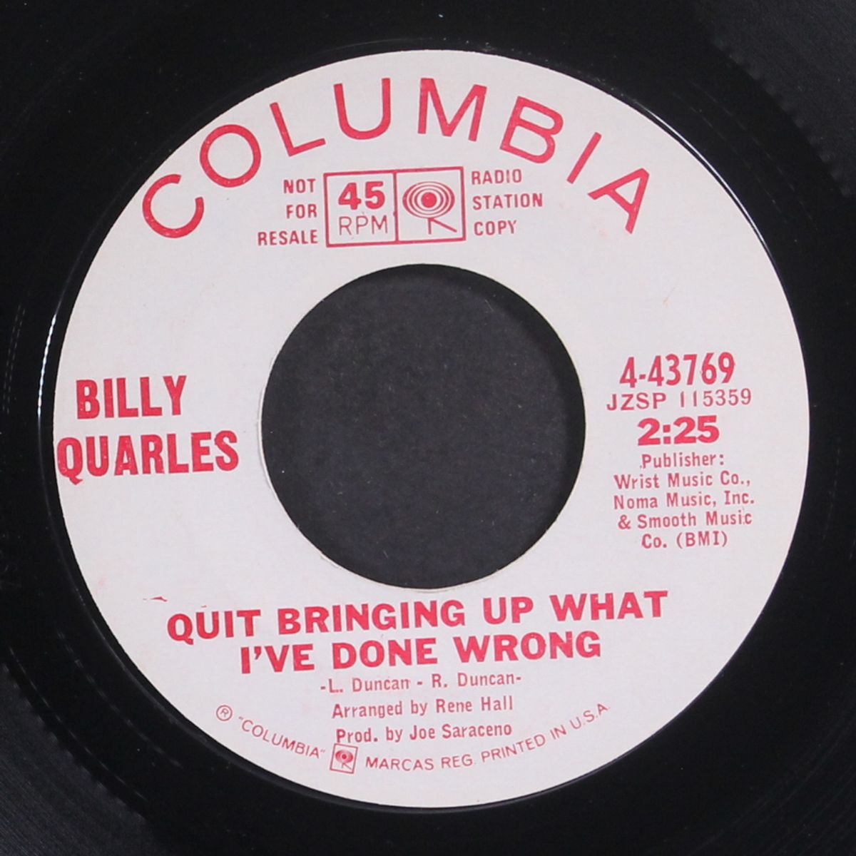 quit bringing up what i've done wrong / little archie by BILLY QUARLES