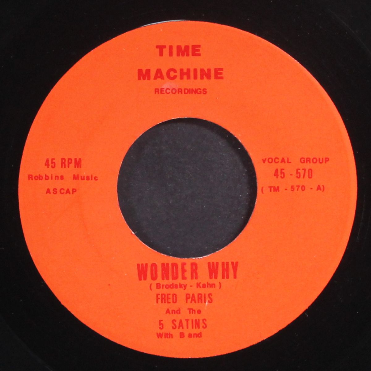 wonder why / no one knows by FRED PARIS & FIVE SATINS