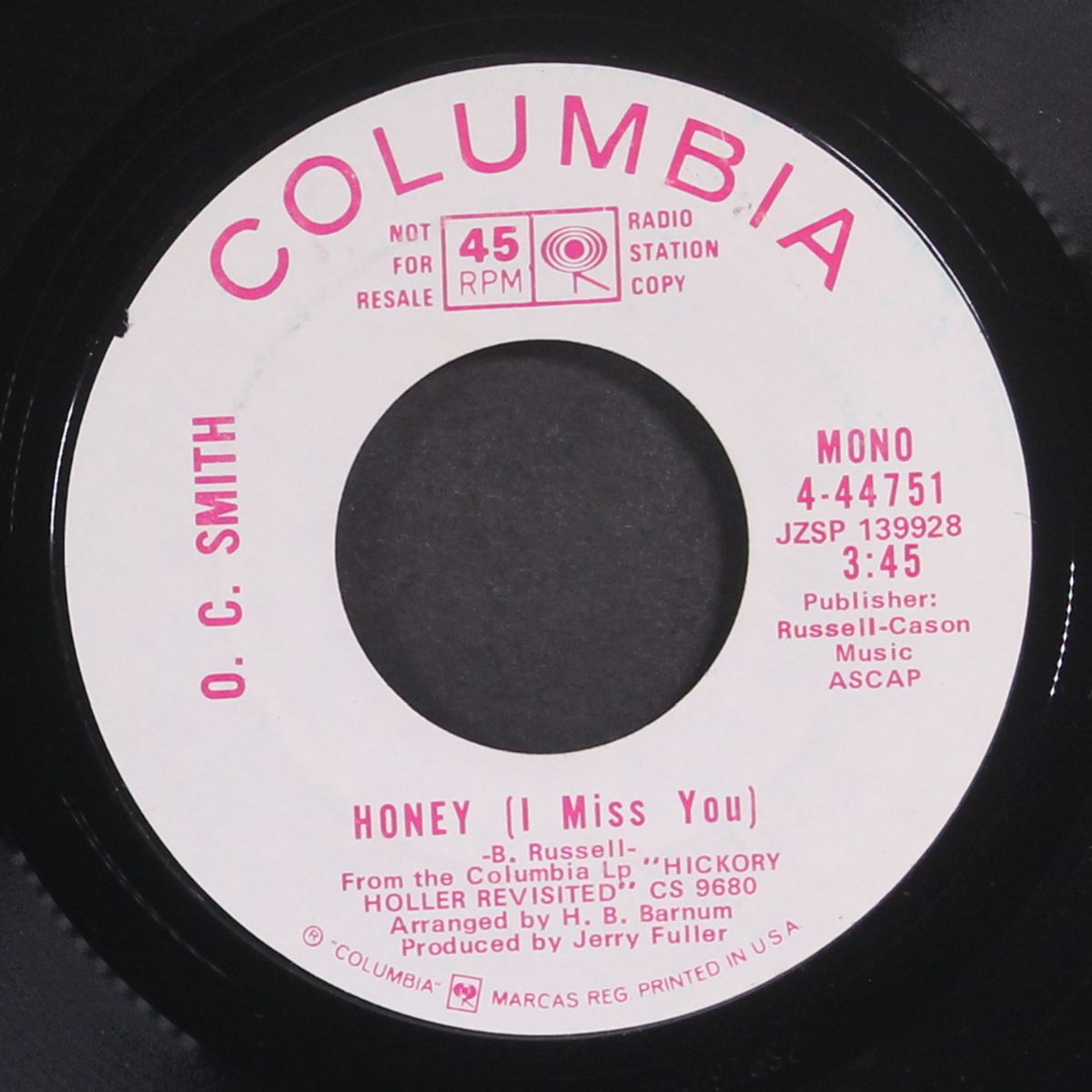 honey (i miss you) / mono by O.C. SMITH